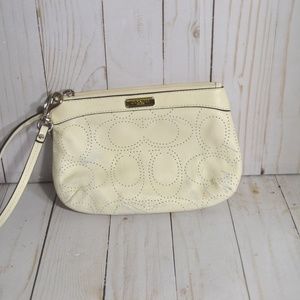 Coach White Wristlet
